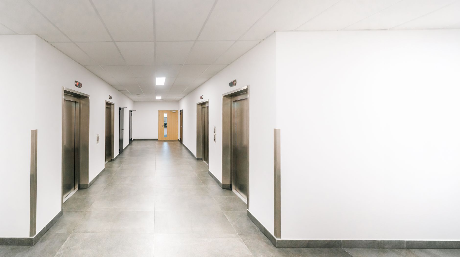 A bright modern medical corridor